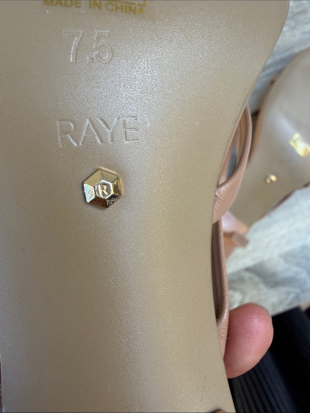 RAYE Dax Heel in Tan kitten slip on sandal just like new - Picture 9 of 10
